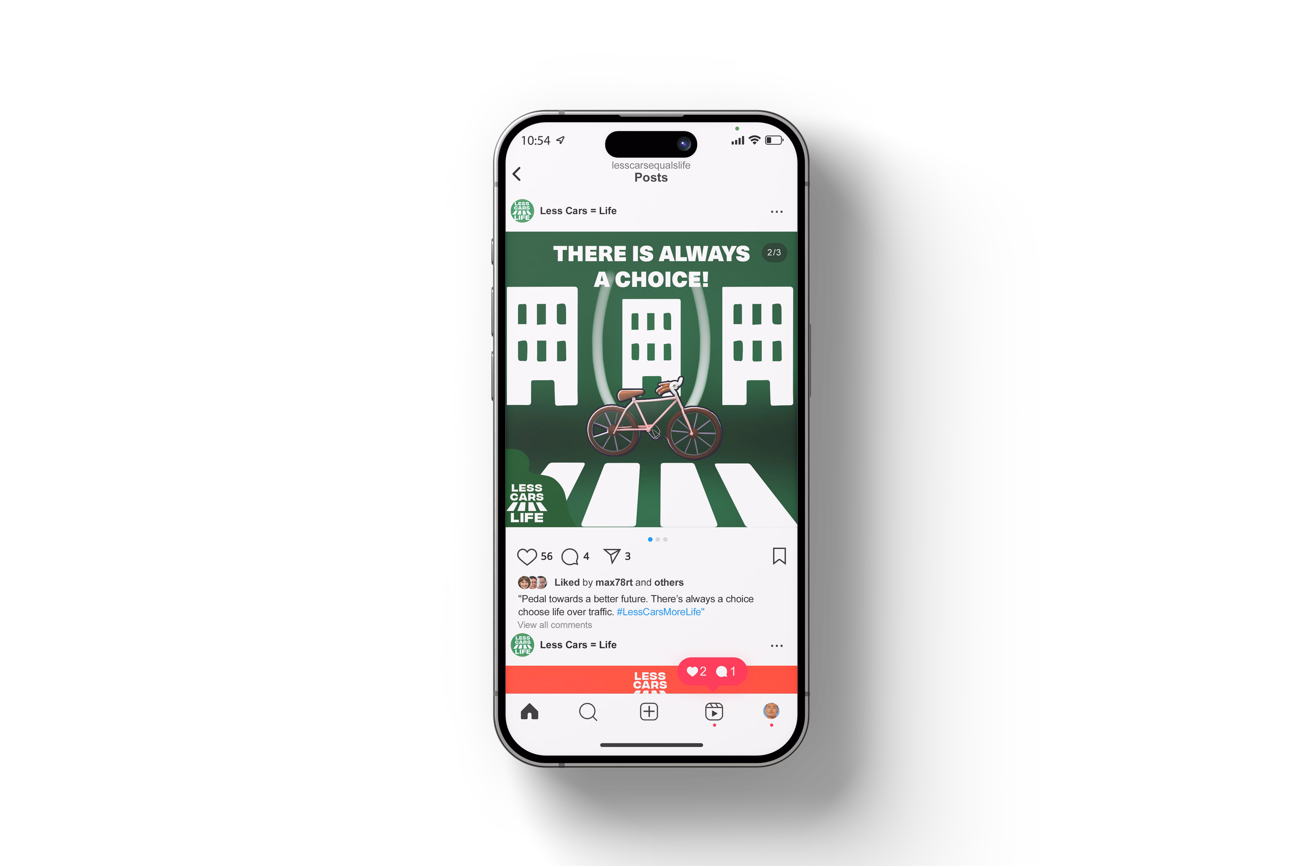 Less Cars Equals Life Visual 3